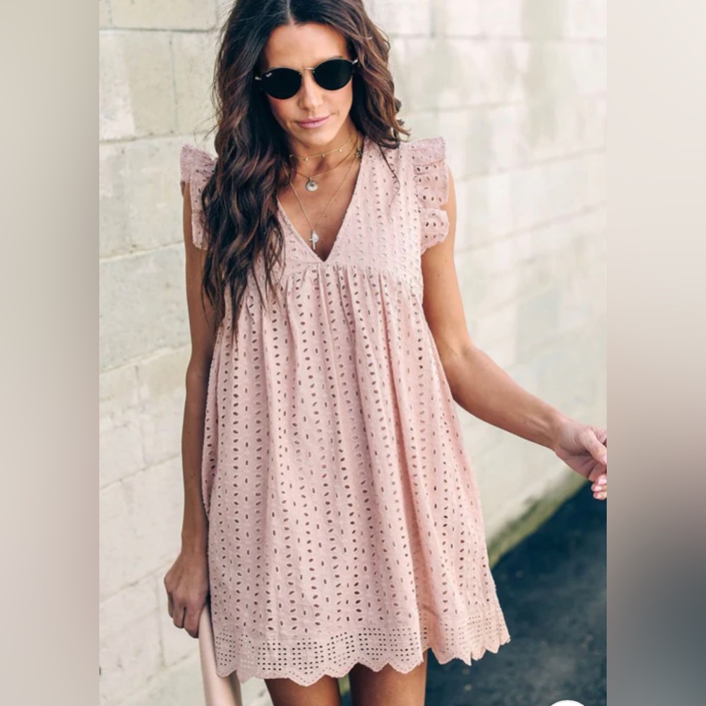Pink Eyelet Romper
